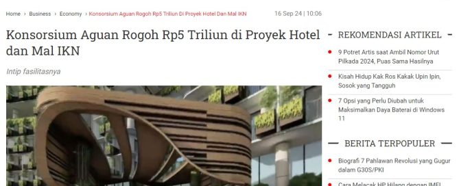 Konsorsium Aguan Rogoh Rp5 Triliun di Proyek Hotel dan Mal IKN Konsorsium Aguan Rogoh Rp5 Triliun di Proyek Hotel dan Mal IKN Artikel ini telah tayang di Idntimes.com dengan judul "Konsorsium Aguan Rogoh Rp5 Triliun di Proyek Hotel dan Mal IKN". Klik untuk baca: https://www.idntimes.com/business/economy/trio-hamdani/konsorsium-aguan-rogoh-rp5-triliun-di-proyek-hotel-dan-mal-ikn.